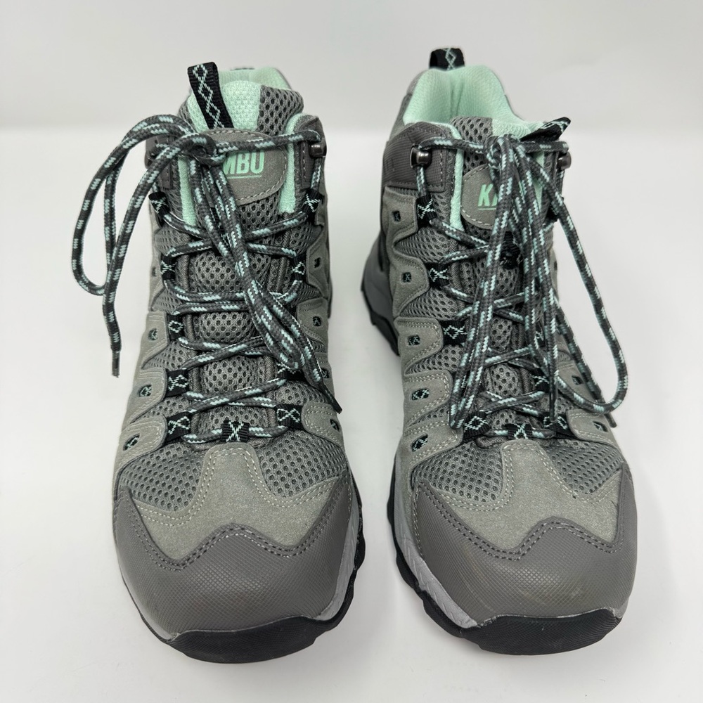 Khombu Red Lodge Women’s Gray and Green Athletic Hiking Shoes Rugged Sz 8M Boots